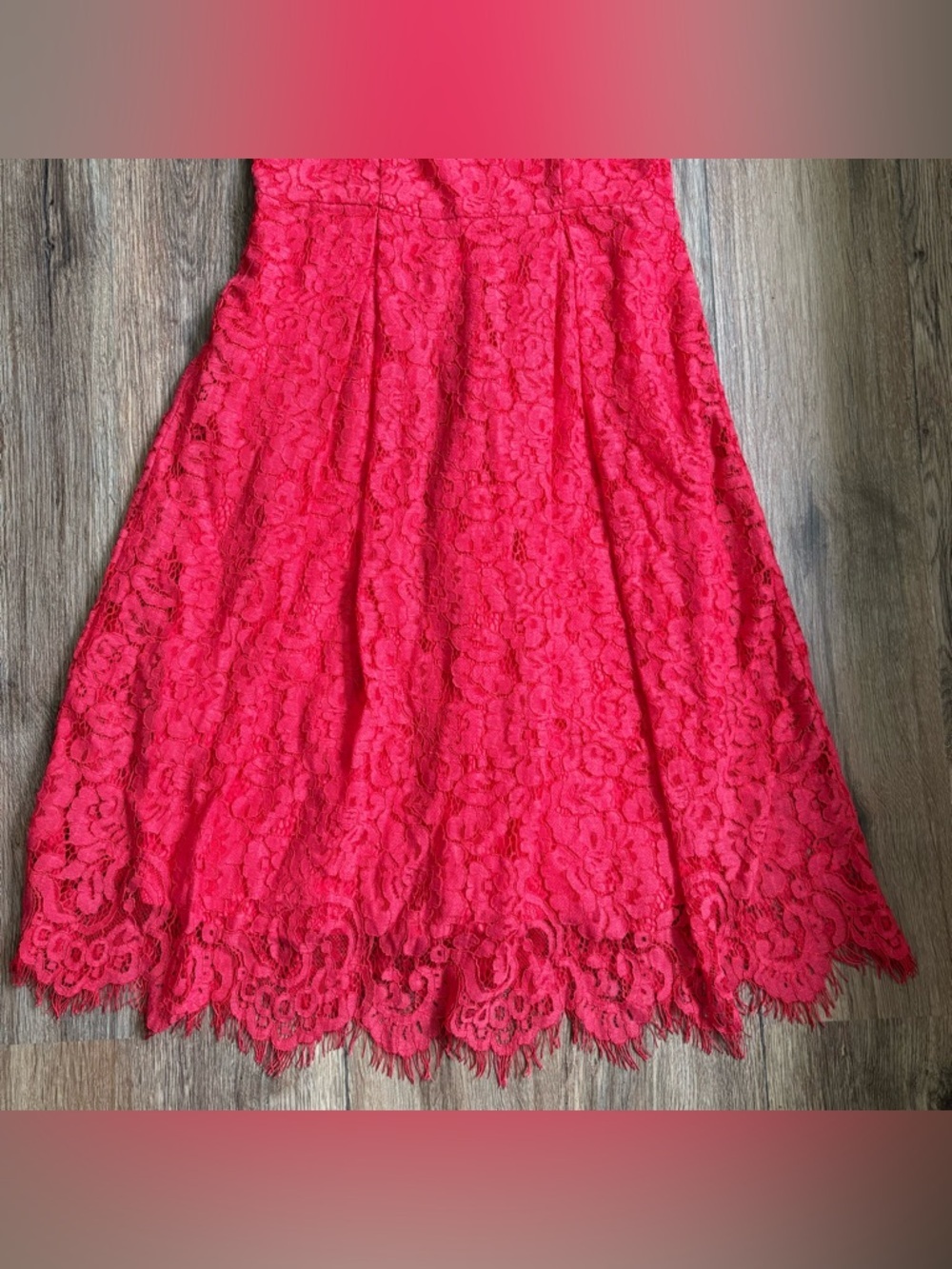 Seen Worn Kept Sleeveless Lace A-Line Dress Women’s 4 Red Spring Wedding Summer - Picture 3 of 12